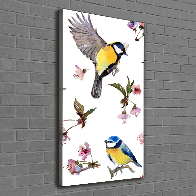 Large canvas wall art Birds and flowers