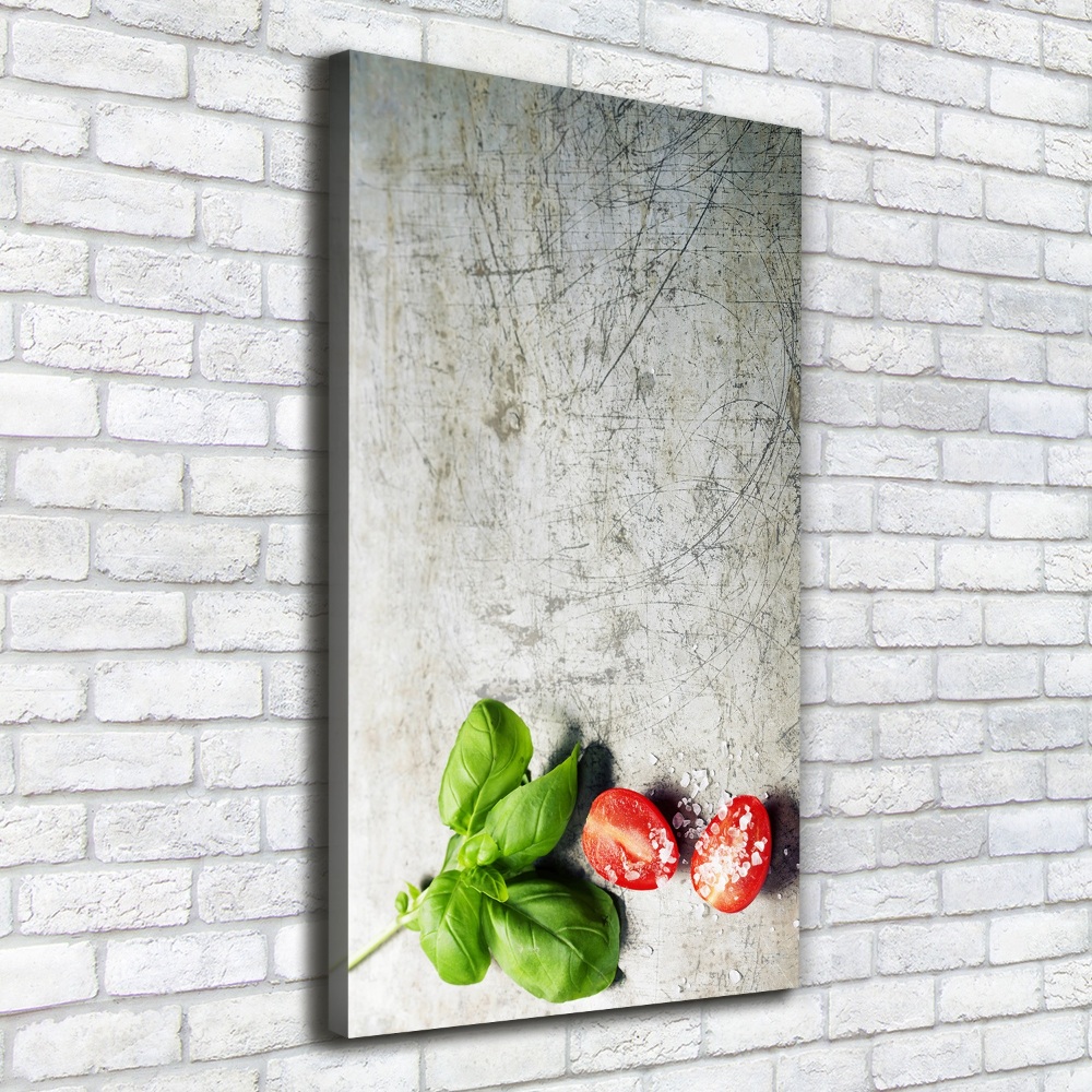 Large canvas wall art Tomatoes and basil