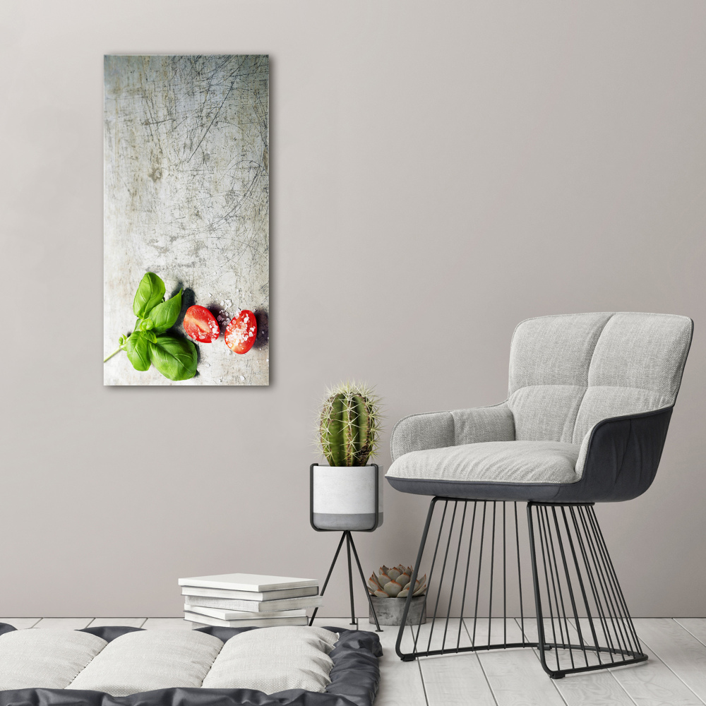 Large canvas wall art Tomatoes and basil