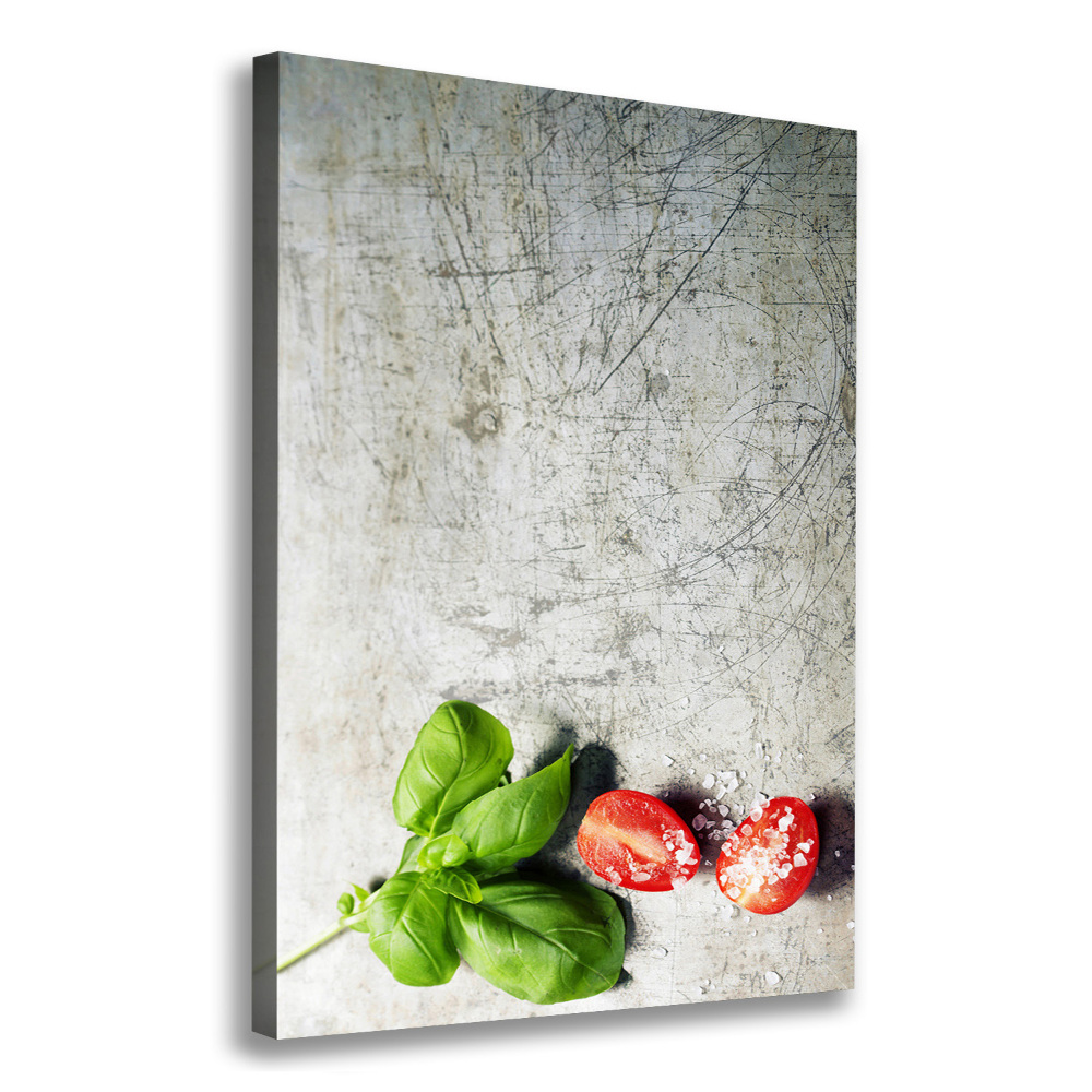 Large canvas wall art Tomatoes and basil