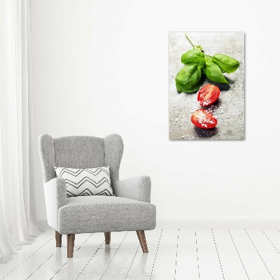 Large canvas wall art Tomatoes and basil