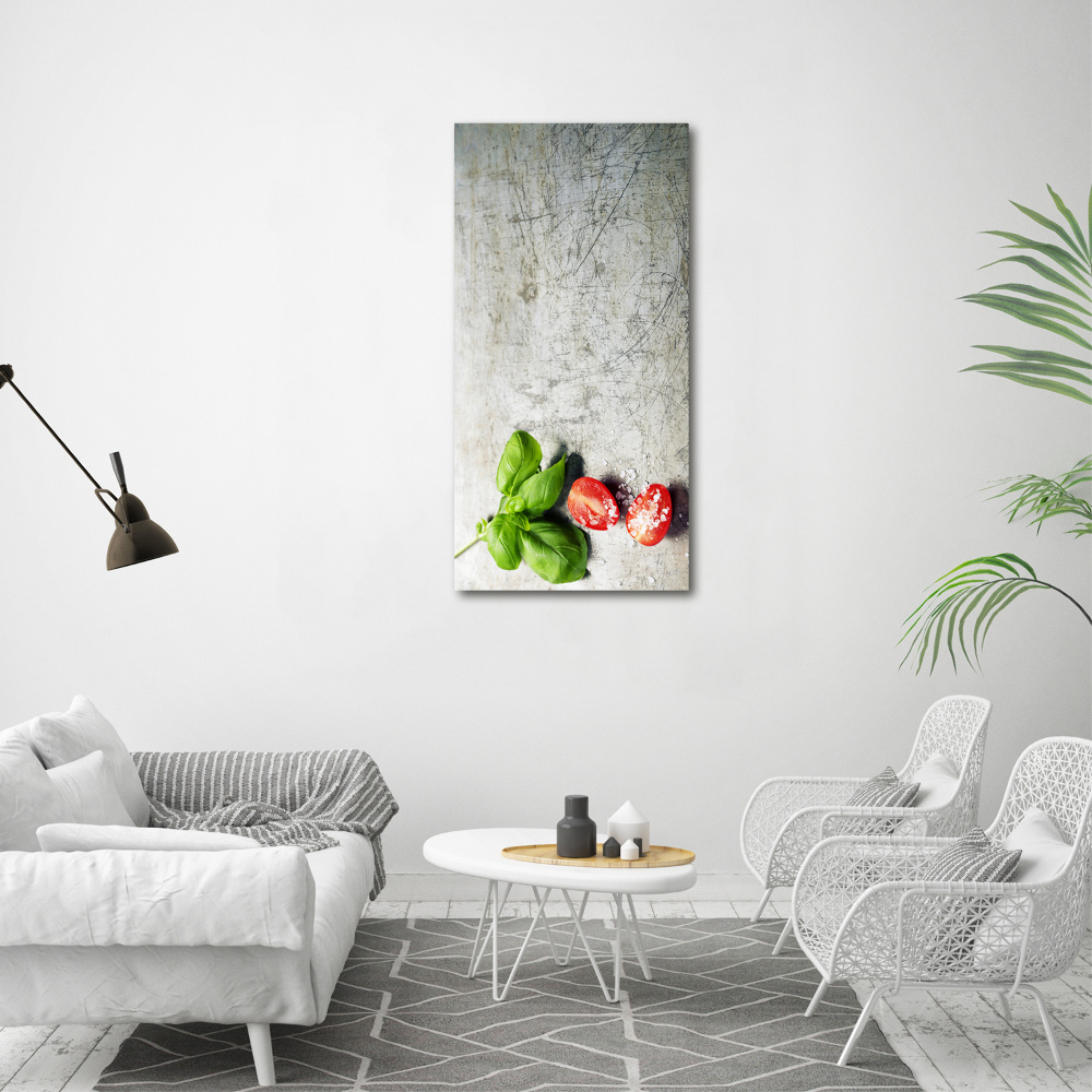 Large canvas wall art Tomatoes and basil