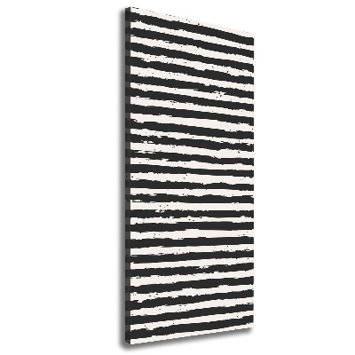 Large canvas wall art Black and white stripes