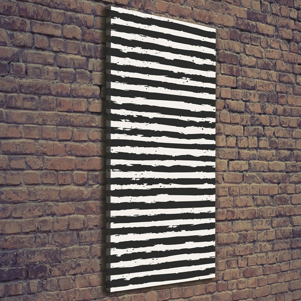 Large canvas wall art Black and white stripes