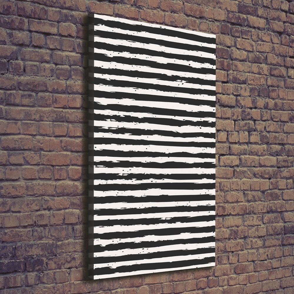 Large canvas wall art Black and white stripes