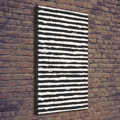 Large canvas wall art Black and white stripes