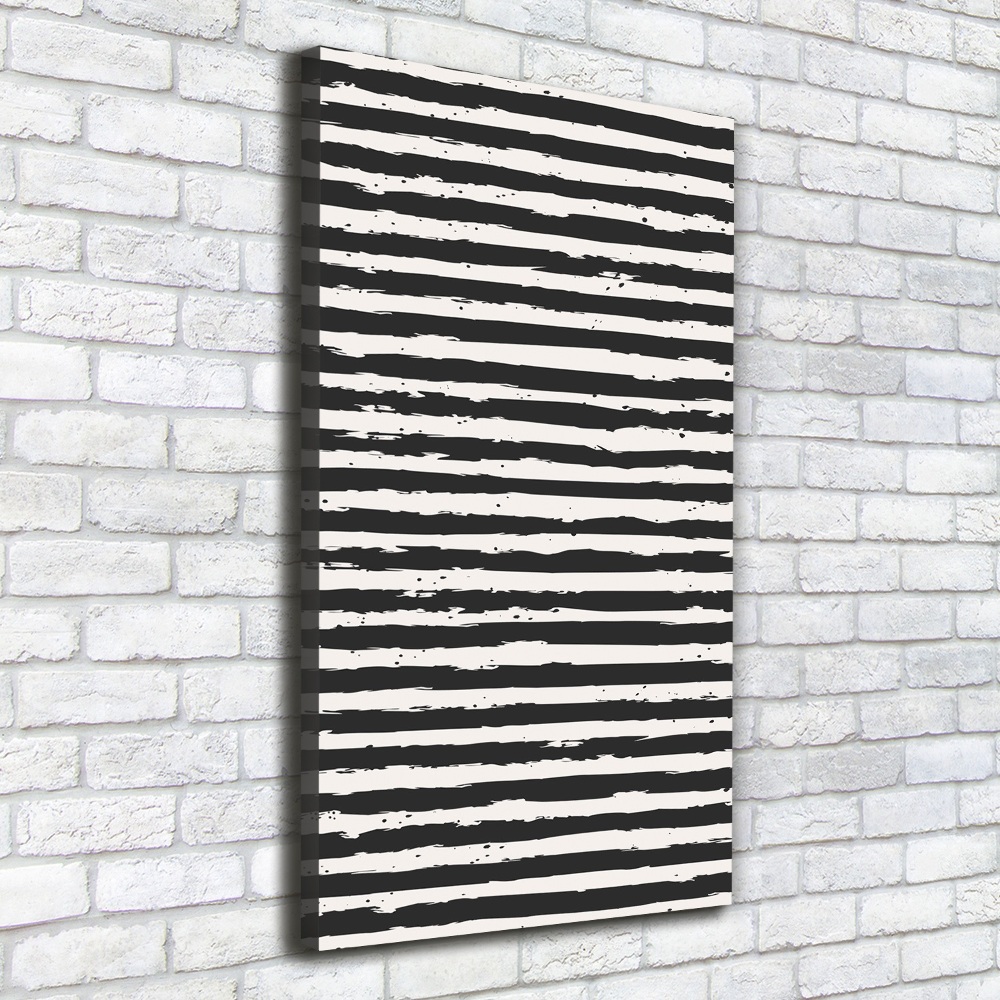 Large canvas wall art Black and white stripes