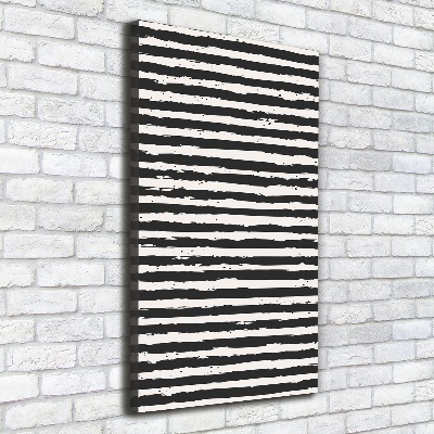 Large canvas wall art Black and white stripes