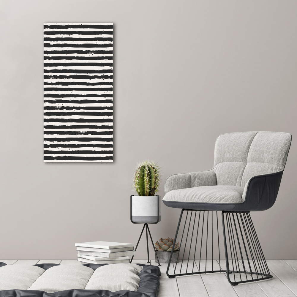 Large canvas wall art Black and white stripes