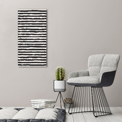 Large canvas wall art Black and white stripes