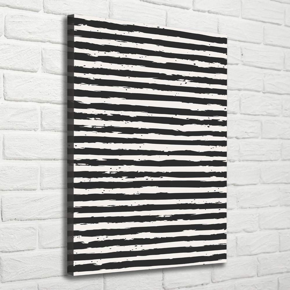 Large canvas wall art Black and white stripes