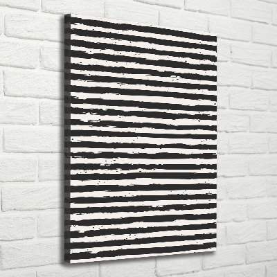 Large canvas wall art Black and white stripes