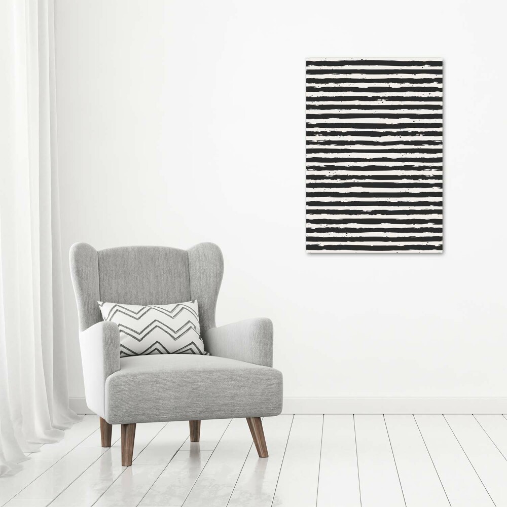 Large canvas wall art Black and white stripes