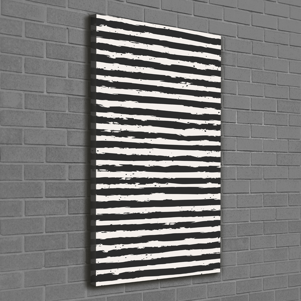 Large canvas wall art Black and white stripes