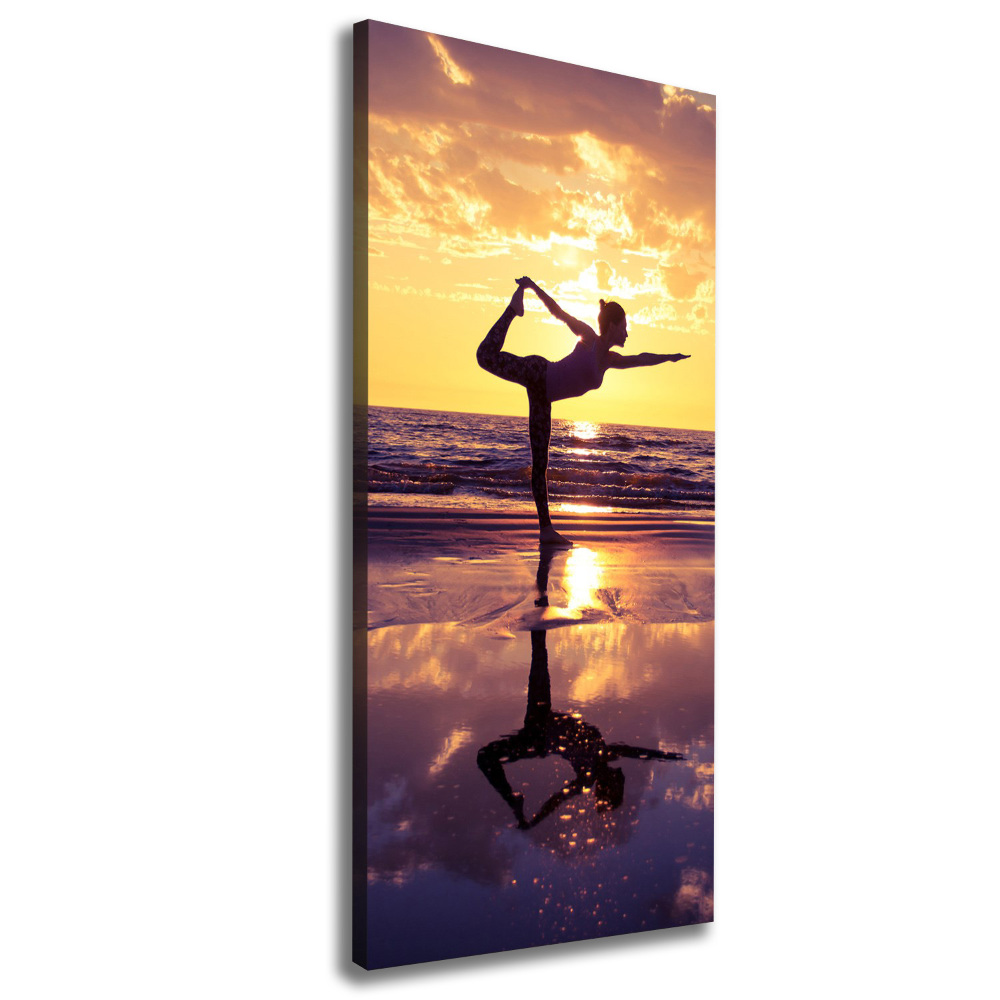 Large canvas wall art Yoga on the beach