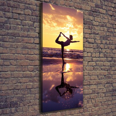 Large canvas wall art Yoga on the beach