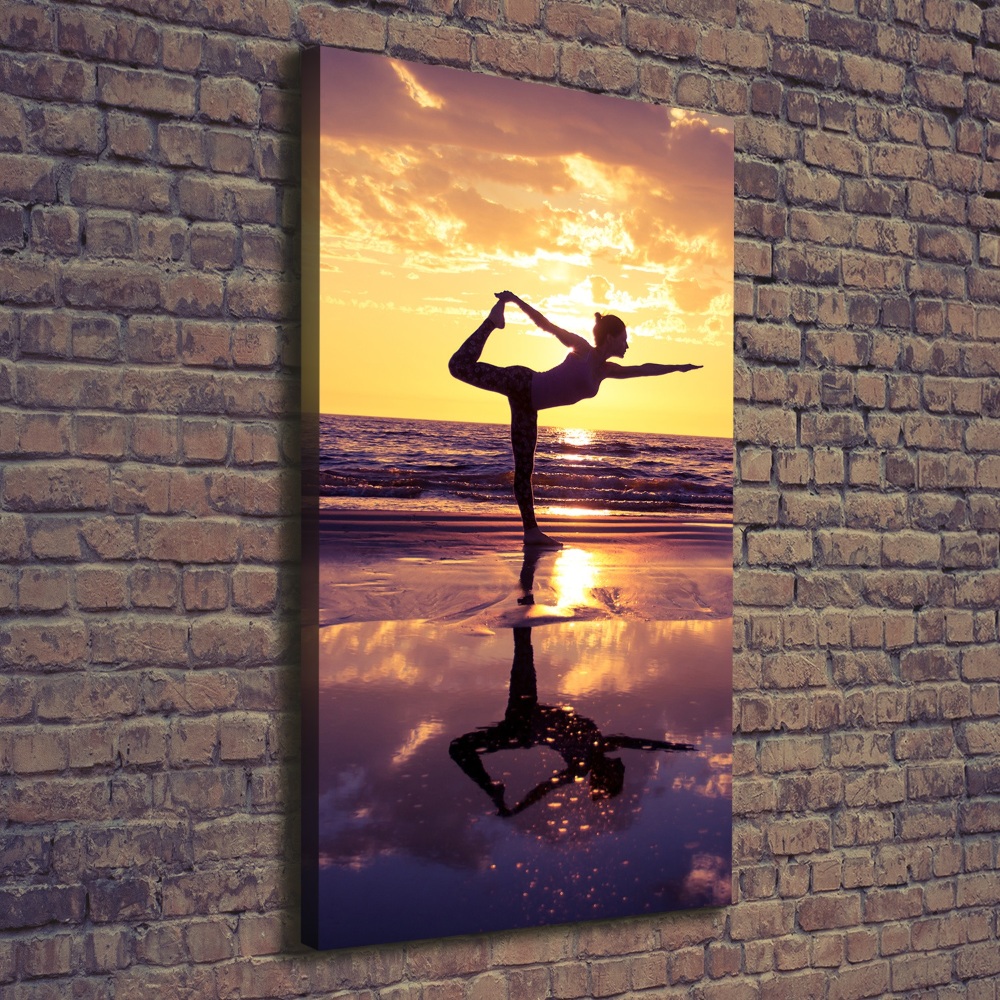 Large canvas wall art Yoga on the beach