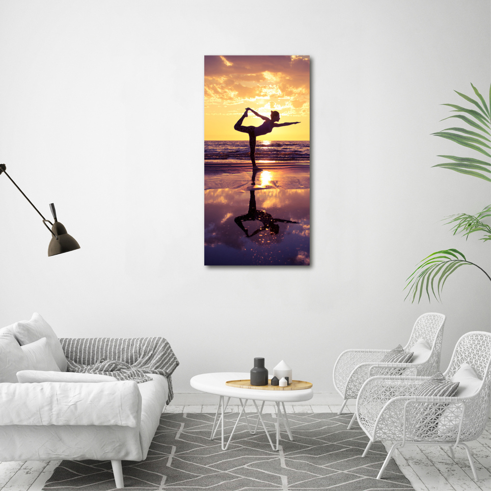 Large canvas wall art Yoga on the beach