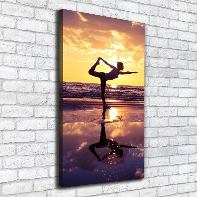 Large canvas wall art Yoga on the beach