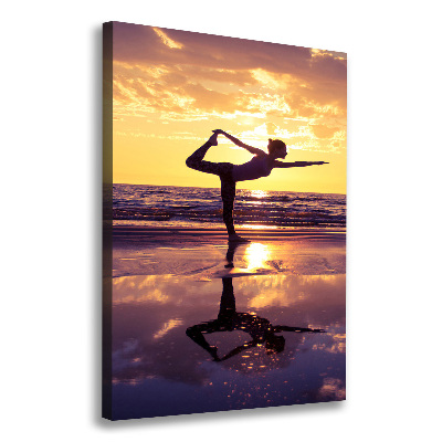 Large canvas wall art Yoga on the beach