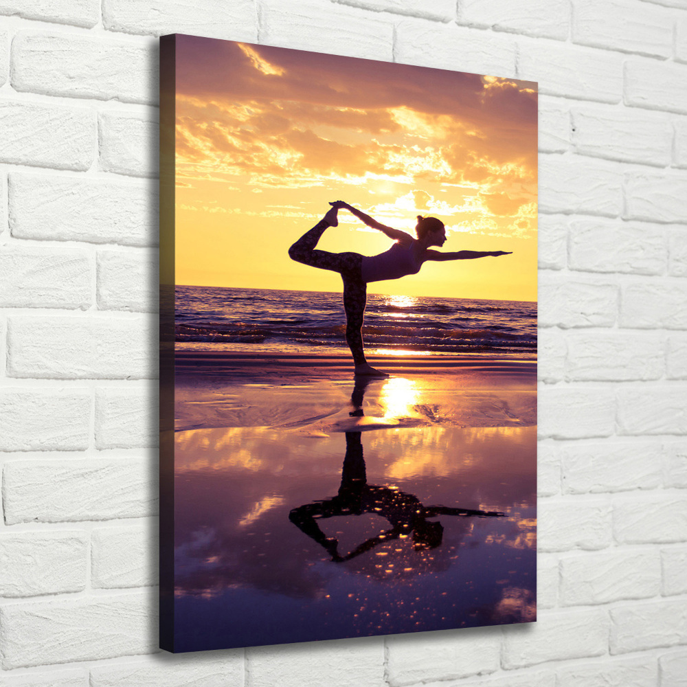 Large canvas wall art Yoga on the beach