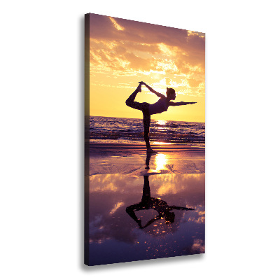 Large canvas wall art Yoga on the beach