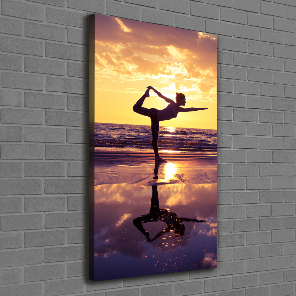 Large canvas wall art Yoga on the beach