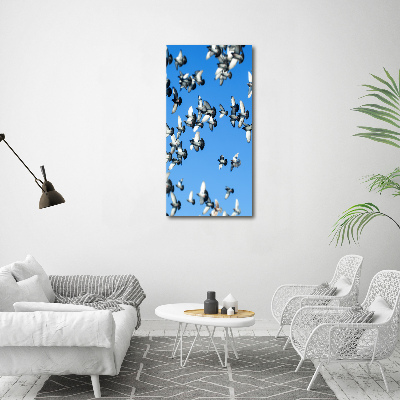 Canvas wall art Pigeons in the sky