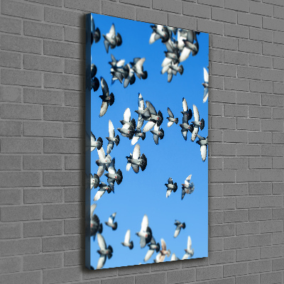 Canvas wall art Pigeons in the sky