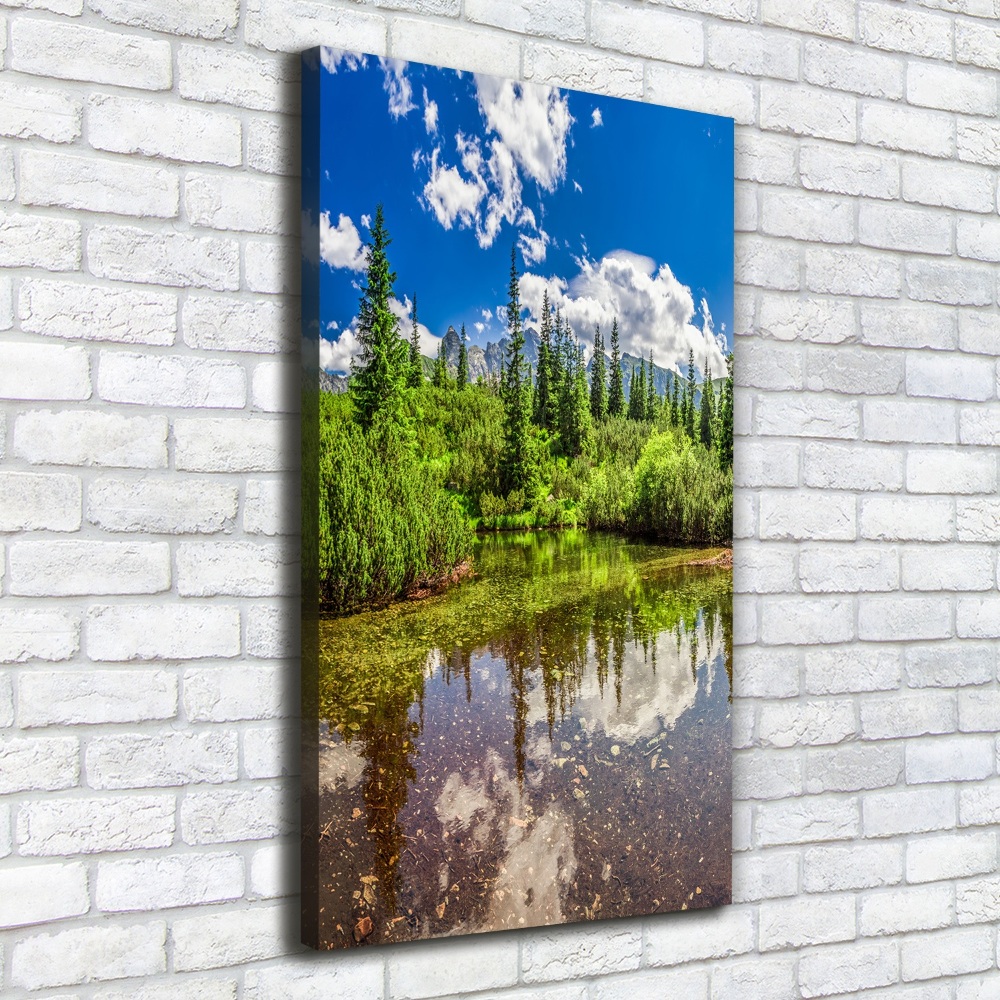 Large canvas wall art Lake in the mountains