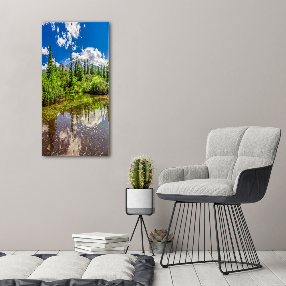 Large canvas wall art Lake in the mountains