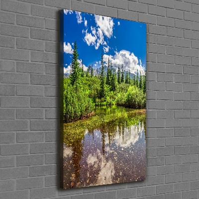 Large canvas wall art Lake in the mountains