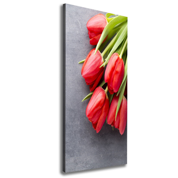 Canvas wall art Red tulips