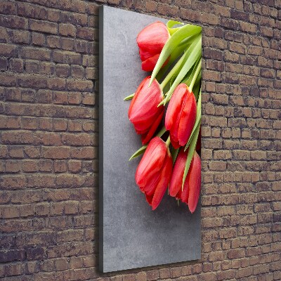 Canvas wall art Red tulips