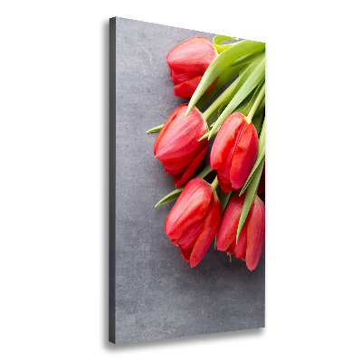 Canvas wall art Red tulips