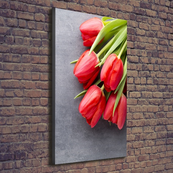 Canvas wall art Red tulips