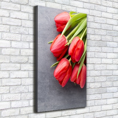 Canvas wall art Red tulips