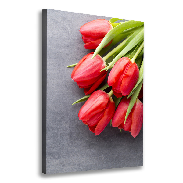 Canvas wall art Red tulips