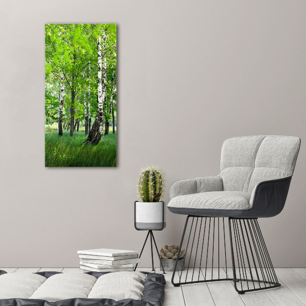 Canvas wall art Birch forest