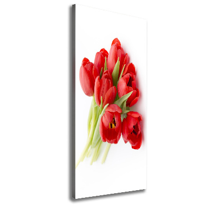 Canvas wall art Red tulips