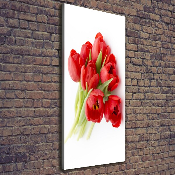 Canvas wall art Red tulips