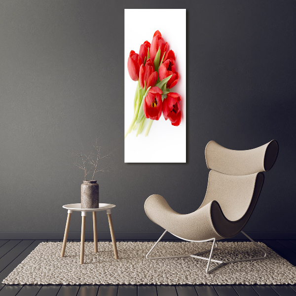 Canvas wall art Red tulips