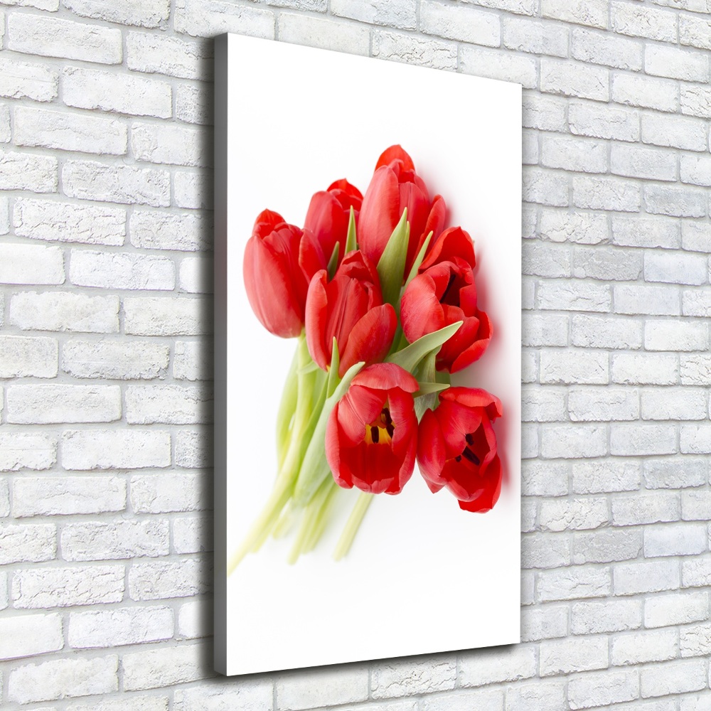 Canvas wall art Red tulips