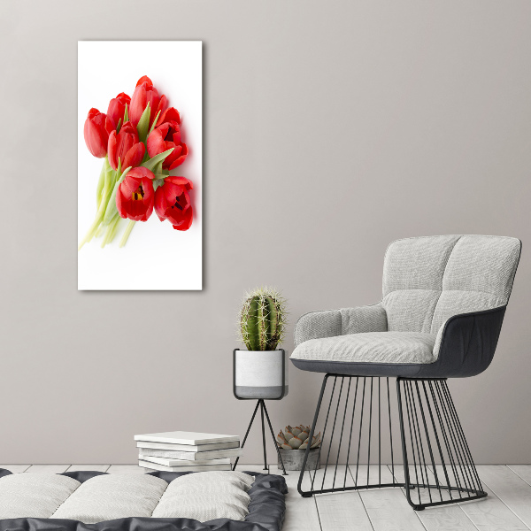 Canvas wall art Red tulips