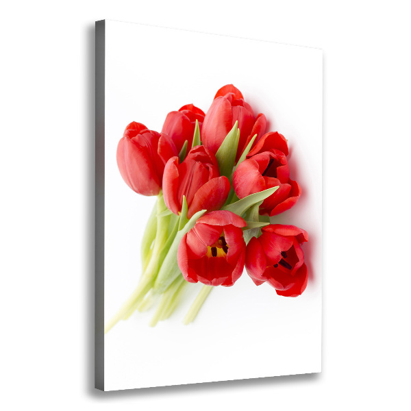 Canvas wall art Red tulips