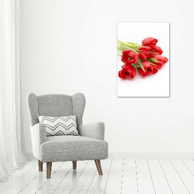 Canvas wall art Red tulips