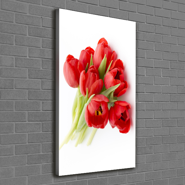 Canvas wall art Red tulips