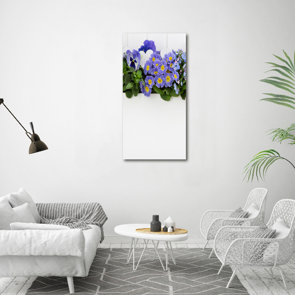 Wall art canvas large Purple flowers