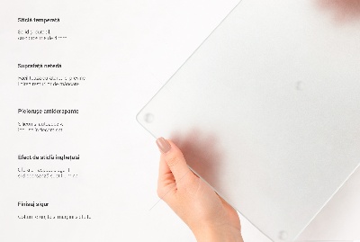 Glass worktop protector with a double semi‑transparent finish