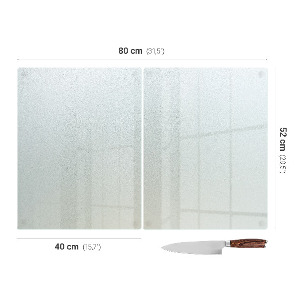 Glass worktop protector with a double semi‑transparent finish